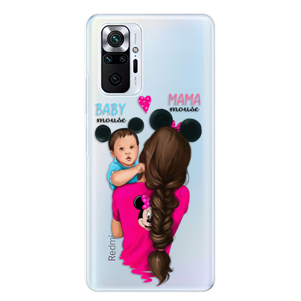 Odolné silikónové puzdro iSaprio - Mama Mouse Brunette and Boy - Xiaomi Redmi Note 10 Pro