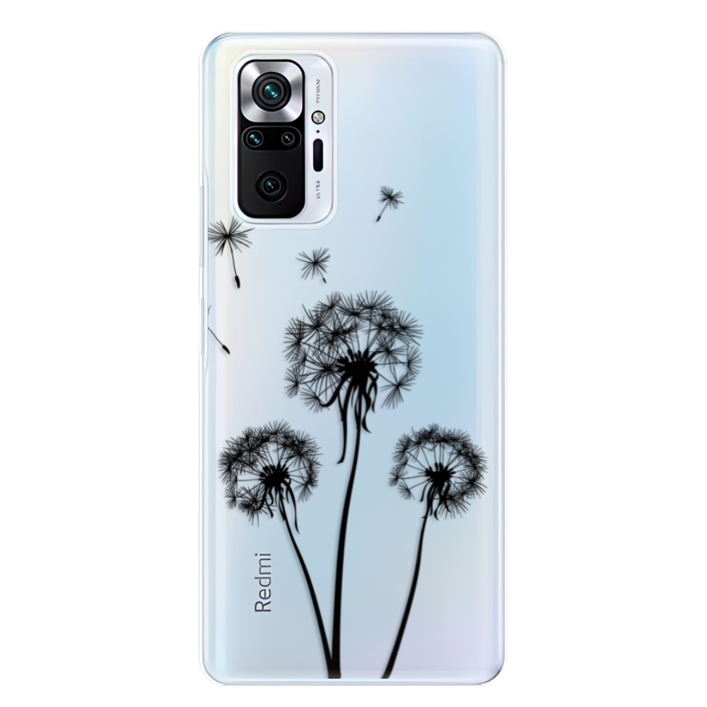 Odolné silikónové puzdro iSaprio - Three Dandelions - black - Xiaomi Redmi Note 10 Pro