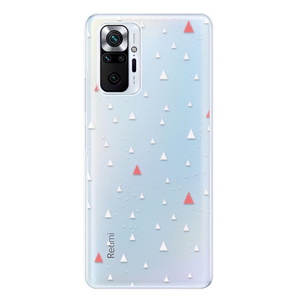 Odolné silikónové puzdro iSaprio - Abstract Triangles 02 - white - Xiaomi Redmi Note 10 Pro