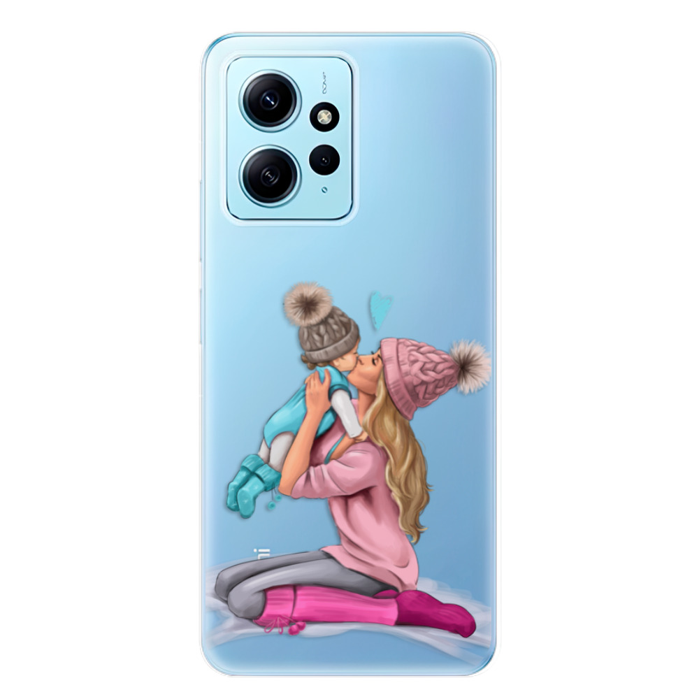 Odolné silikónové puzdro iSaprio - Kissing Mom - Blond and Boy - Xiaomi Redmi Note 12 5G