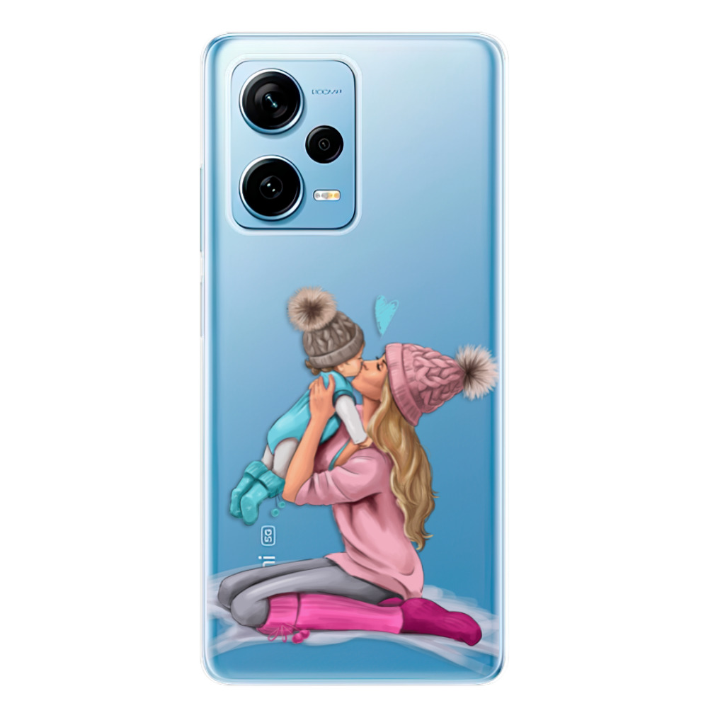 Odolné silikónové puzdro iSaprio - Kissing Mom - Blond and Boy - Xiaomi Redmi Note 12 Pro 5G / Poco X5 Pro 5G
