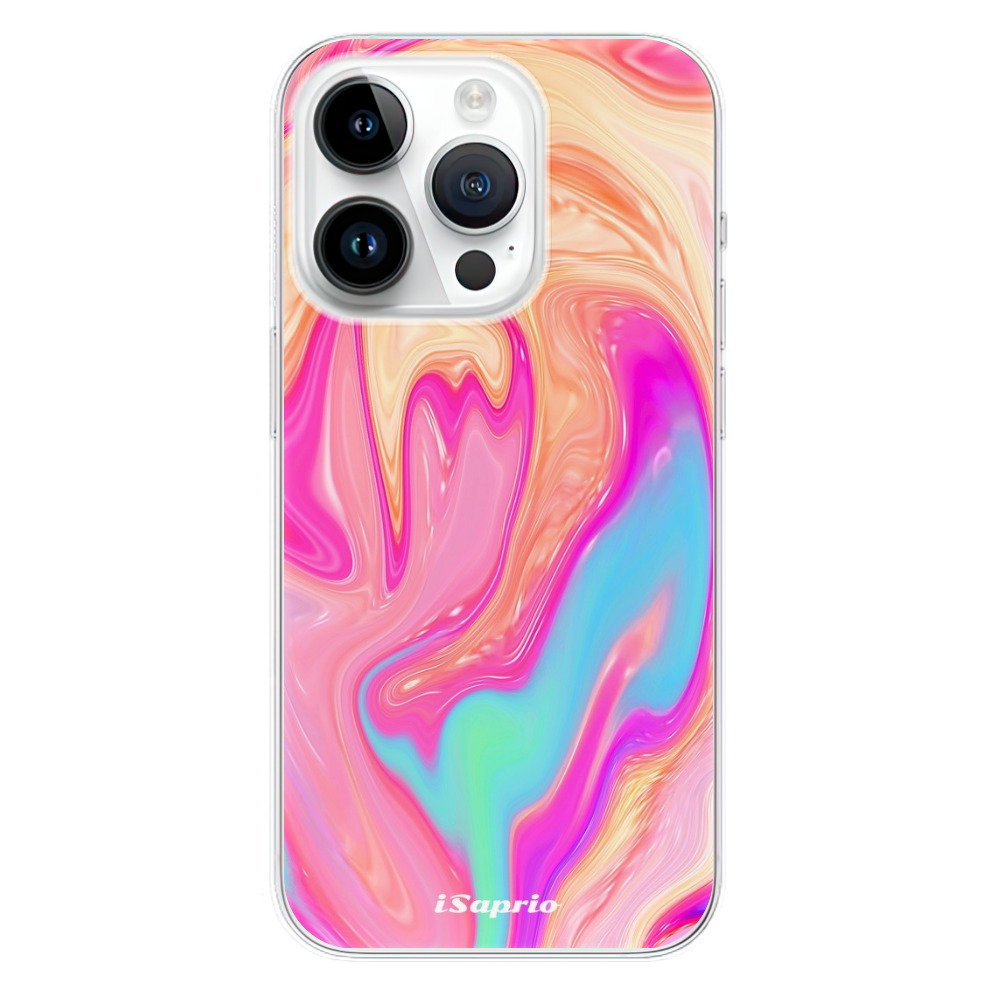 Odolné silikónové puzdro iSaprio - Orange Liquid - iPhone 15 Pro