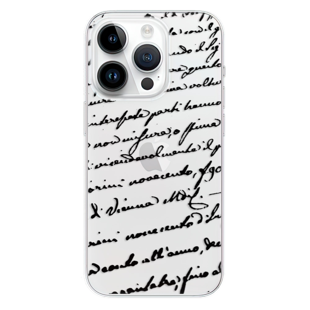 Odolné silikónové puzdro iSaprio - Handwriting 01 - black - iPhone 15 Pro