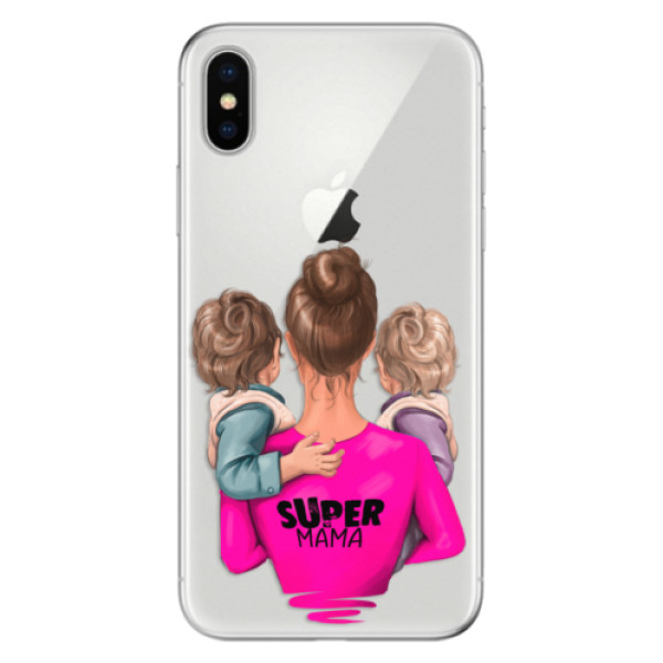 Odolné silikónové puzdro iSaprio - Super Mama - Two Boys - iPhone X