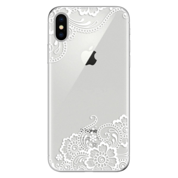 Odolné silikónové puzdro iSaprio - White Lace 02 - iPhone X