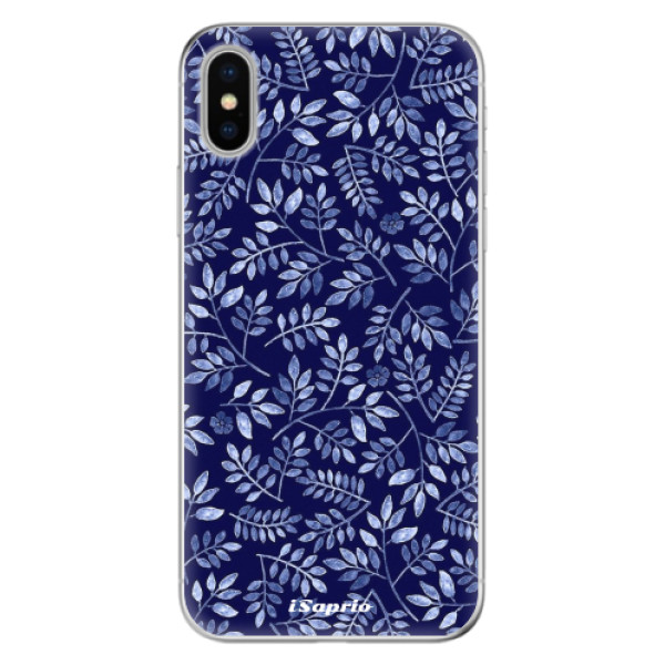 Odolné silikónové puzdro iSaprio - Blue Leaves 05 - iPhone X
