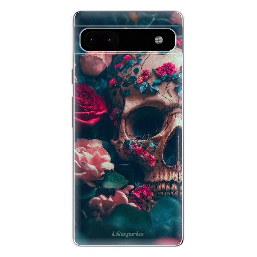 Odolné silikónové puzdro iSaprio - Skull in Roses - Google Pixel 6a 5G