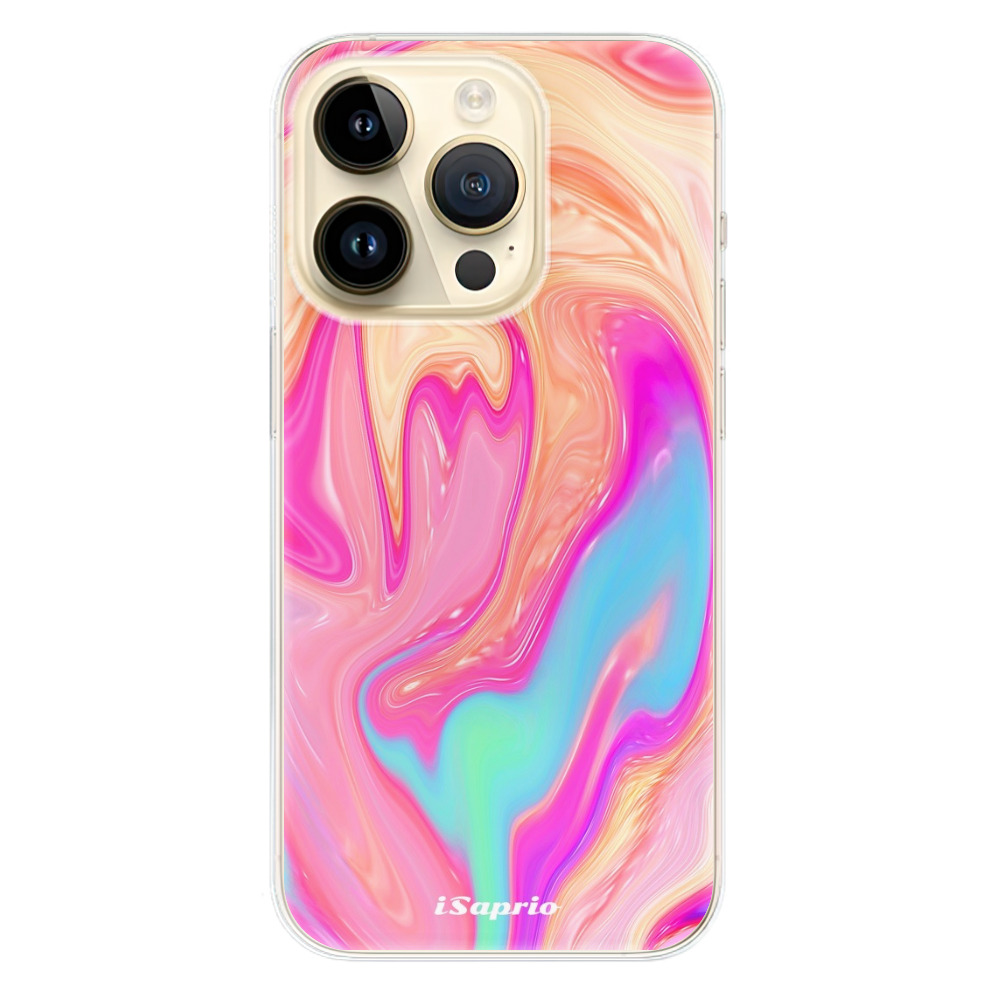 Odolné silikónové puzdro iSaprio - Orange Liquid - iPhone 14 Pro