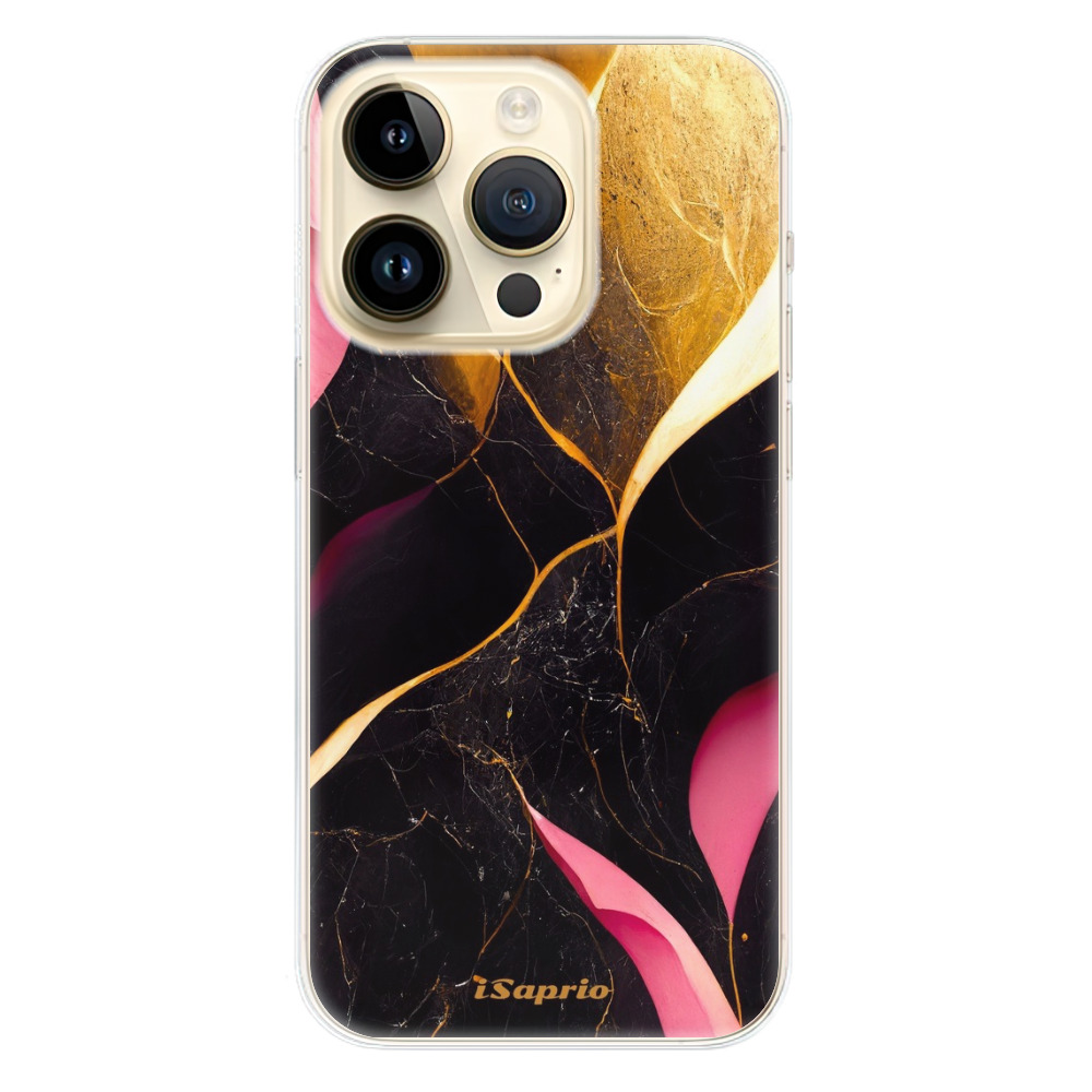 Odolné silikónové puzdro iSaprio - Gold Pink Marble - iPhone 14 Pro