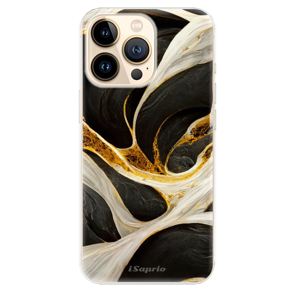 Odolné silikónové puzdro iSaprio - Black and Gold - iPhone 13 Pro