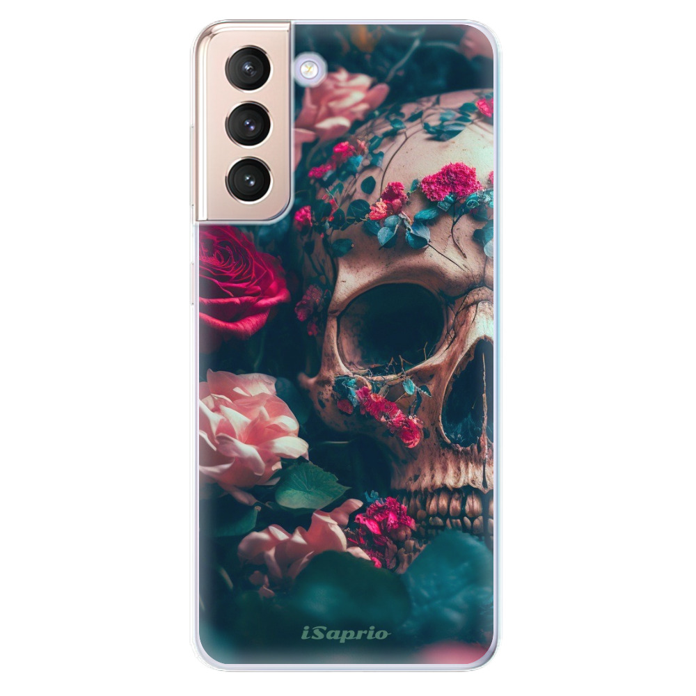 Odolné silikónové puzdro iSaprio - Skull in Roses - Samsung Galaxy S21