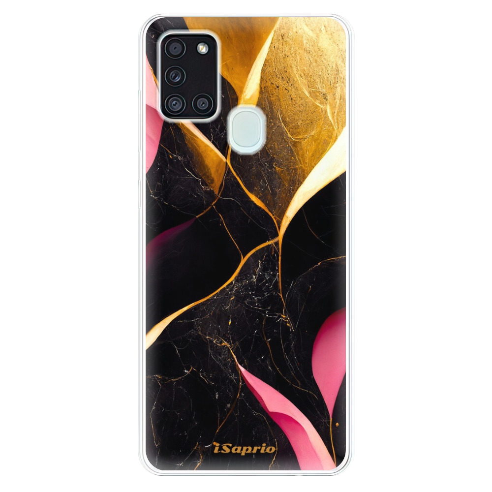 Odolné silikónové puzdro iSaprio - Gold Pink Marble - Samsung Galaxy A21s