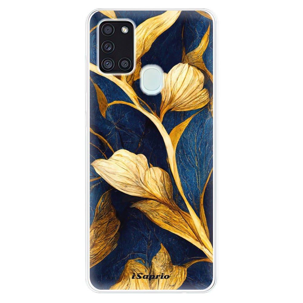 Odolné silikónové puzdro iSaprio - Gold Leaves - Samsung Galaxy A21s