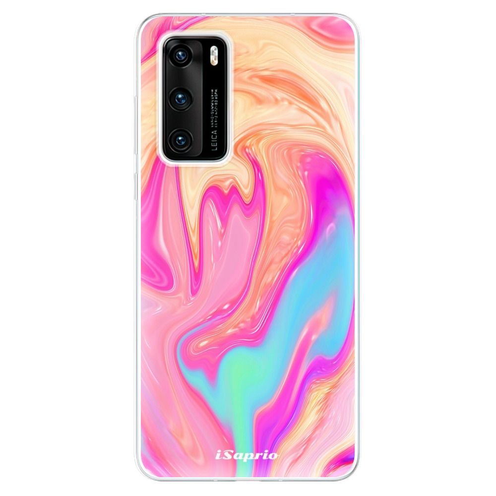 Odolné silikónové puzdro iSaprio - Orange Liquid - Huawei P40