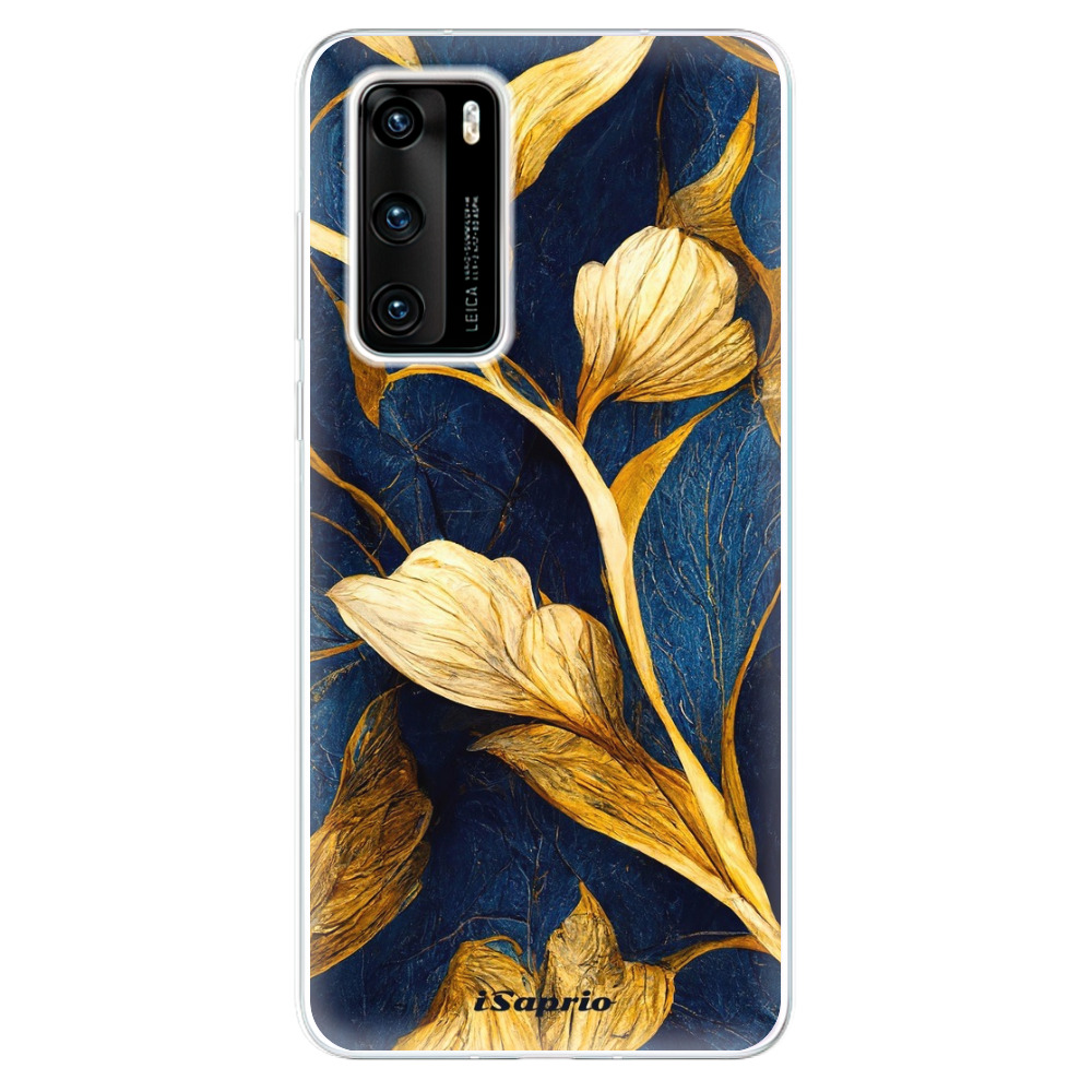 Odolné silikónové puzdro iSaprio - Gold Leaves - Huawei P40