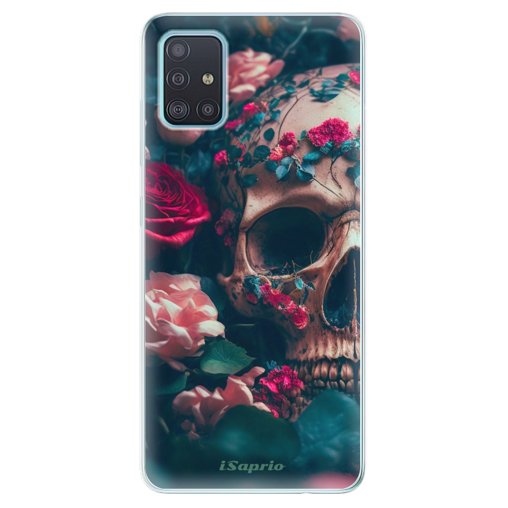 Odolné silikónové puzdro iSaprio - Skull in Roses - Samsung Galaxy A51