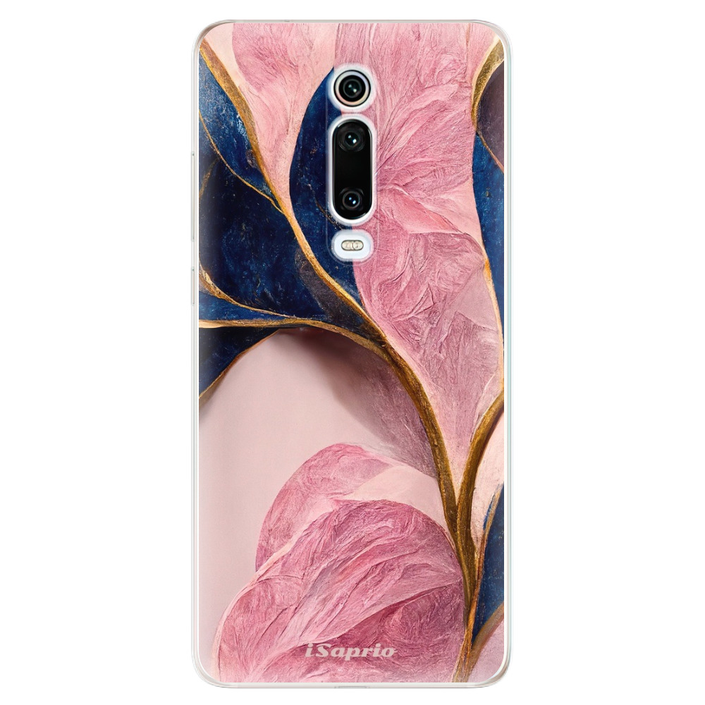 Odolné silikónové puzdro iSaprio - Pink Blue Leaves - Xiaomi Mi 9T Pro