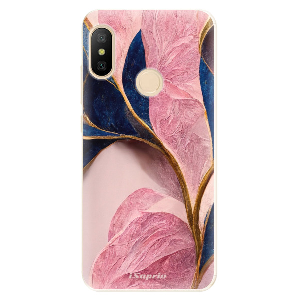 Odolné silikónové puzdro iSaprio - Pink Blue Leaves - Xiaomi Mi A2 Lite