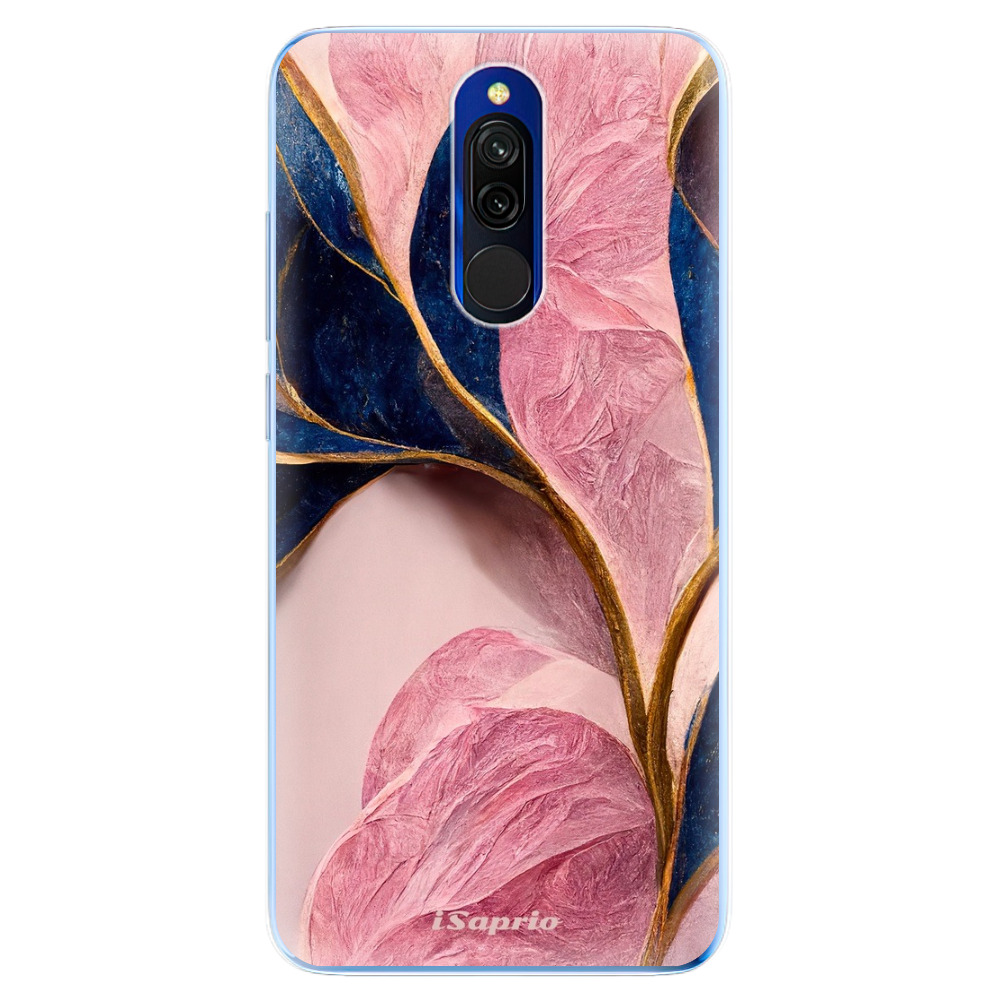 Odolné silikónové puzdro iSaprio - Pink Blue Leaves - Xiaomi Redmi 8