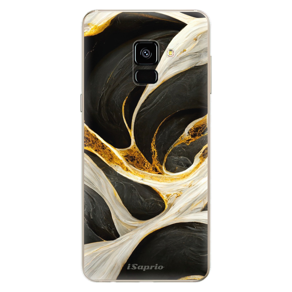 Odolné silikónové puzdro iSaprio - Black and Gold - Samsung Galaxy A8 2018