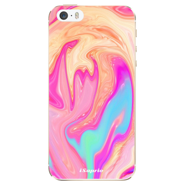 Odolné silikónové puzdro iSaprio - Orange Liquid - iPhone 5/5S/SE