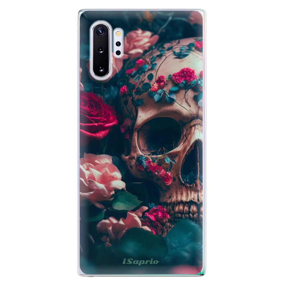 Odolné silikónové puzdro iSaprio - Skull in Roses - Samsung Galaxy Note 10+