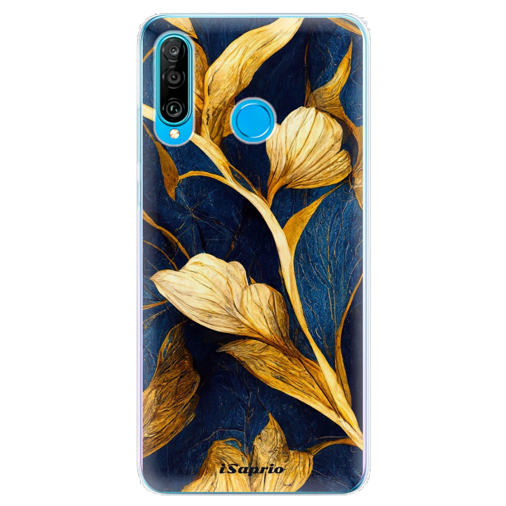 Odolné silikónové puzdro iSaprio - Gold Leaves - Huawei P30 Lite