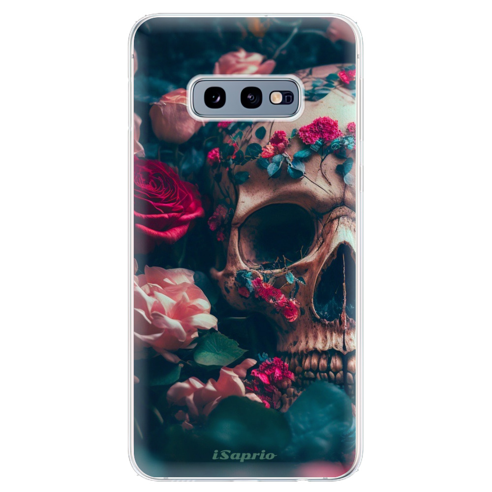 Odolné silikónové puzdro iSaprio - Skull in Roses - Samsung Galaxy S10e
