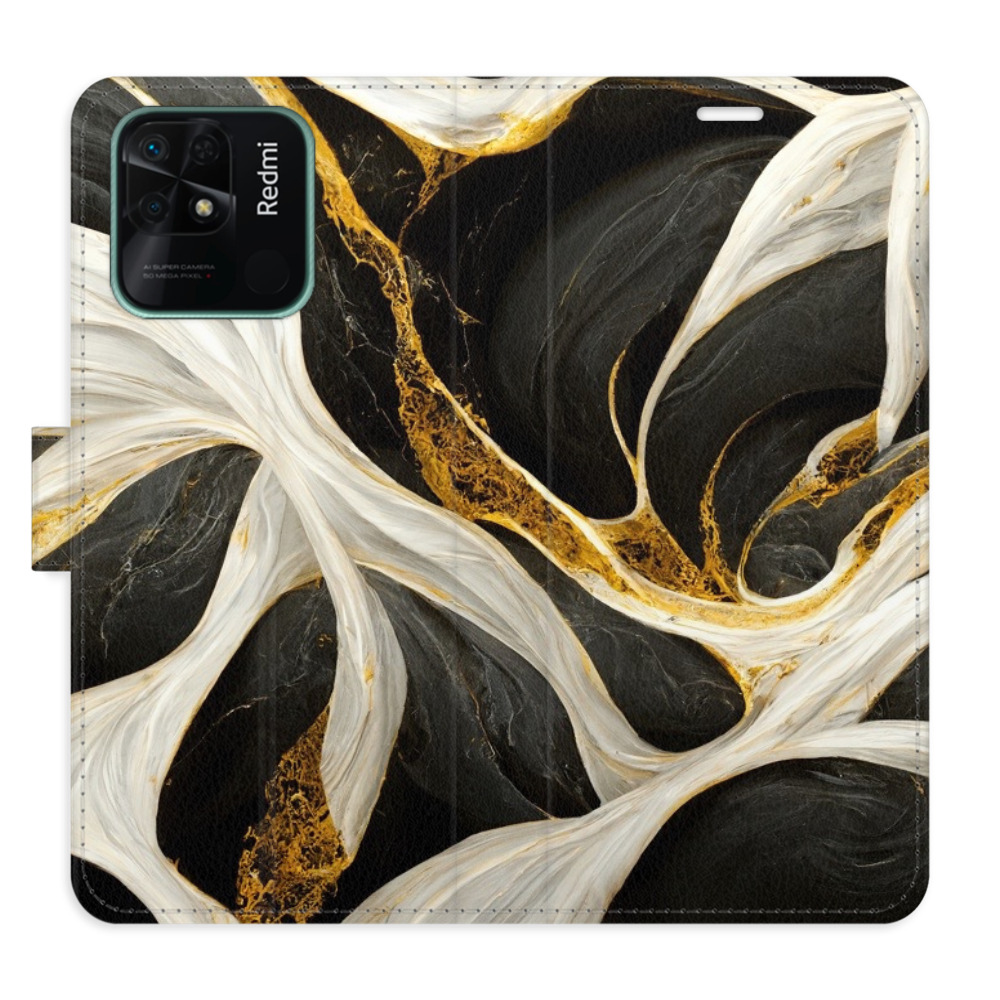 Flipové puzdro iSaprio - BlackGold Marble - Xiaomi Redmi 10C