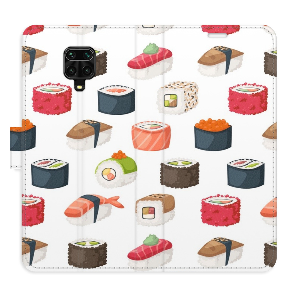 Flipové puzdro iSaprio - Sushi Pattern 02 - Xiaomi Redmi Note 9 Pro / Note 9S