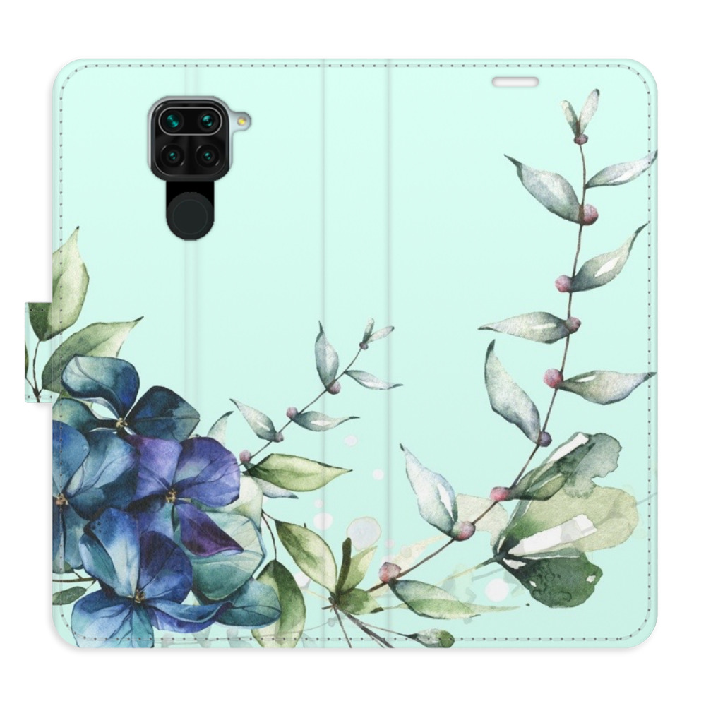 Flipové puzdro iSaprio - Blue Flowers - Xiaomi Redmi Note 9