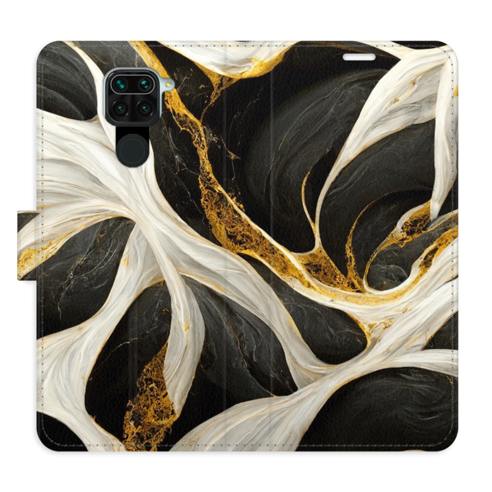 Flipové puzdro iSaprio - BlackGold Marble - Xiaomi Redmi Note 9