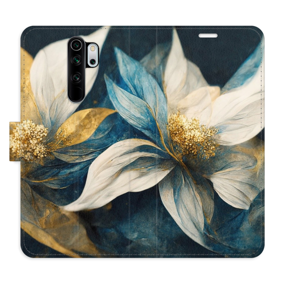 Flipové puzdro iSaprio - Gold Flowers - Xiaomi Redmi Note 8 Pro