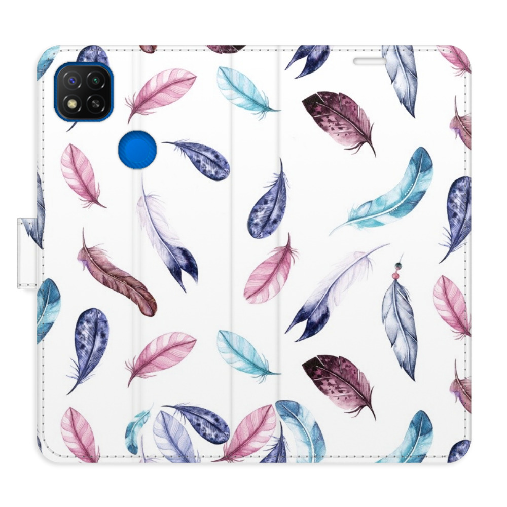 Flipové puzdro iSaprio - Colorful Feathers - Xiaomi Redmi 9C