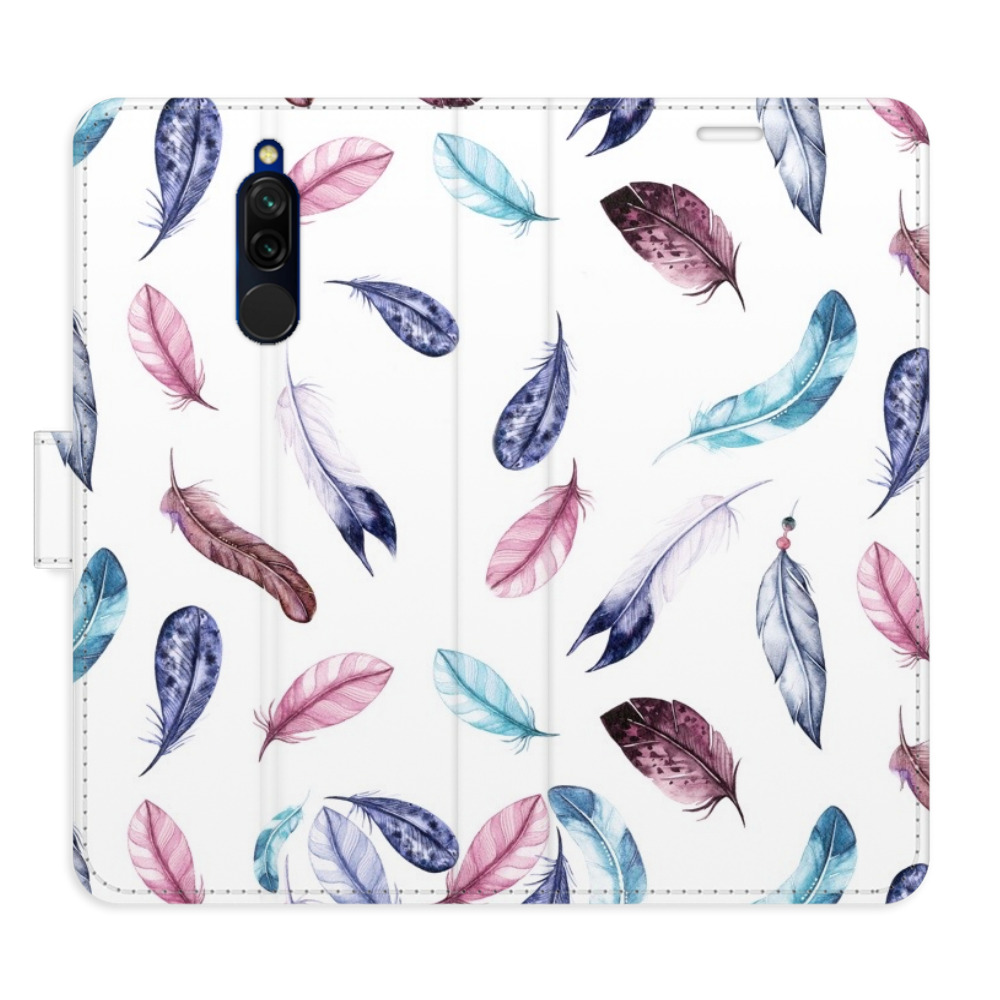 Flipové puzdro iSaprio - Colorful Feathers - Xiaomi Redmi 8