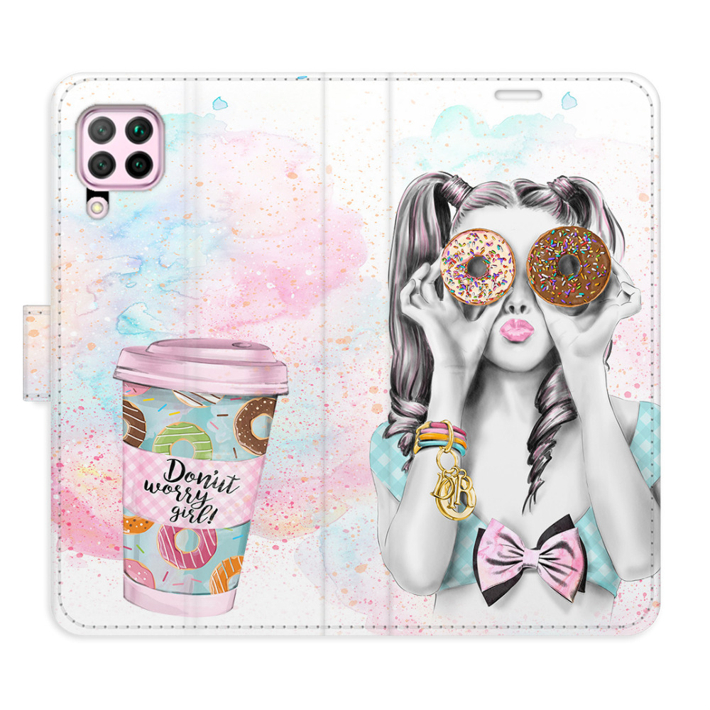 Flipové puzdro iSaprio - Donut Worry Girl - Huawei P40 Lite