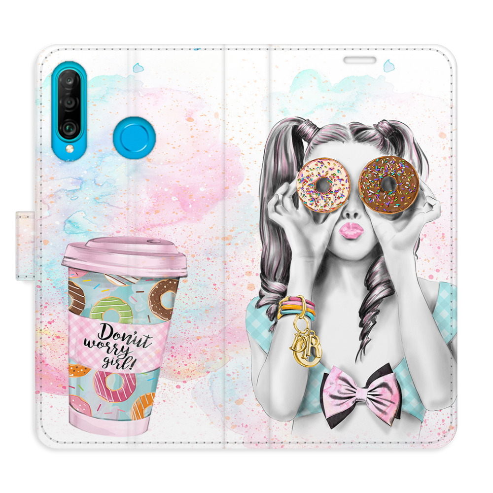 Flipové puzdro iSaprio - Donut Worry Girl - Huawei P30 Lite