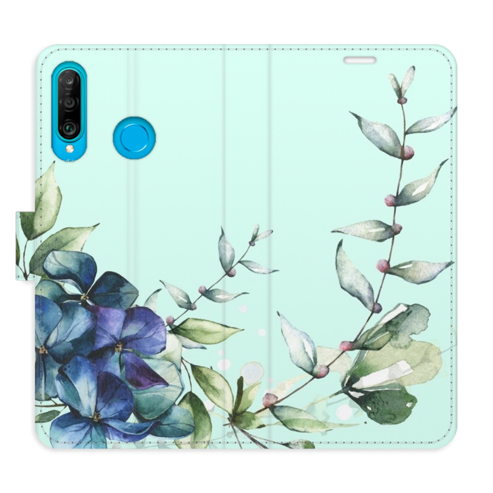 Flipové puzdro iSaprio - Blue Flowers - Huawei P30 Lite