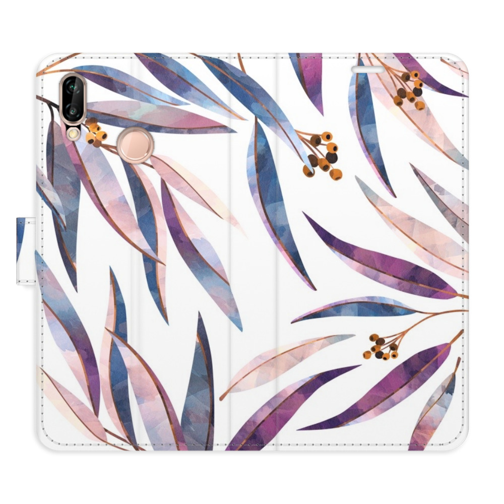 Flipové puzdro iSaprio - Ornamental Leaves - Huawei P20 Lite