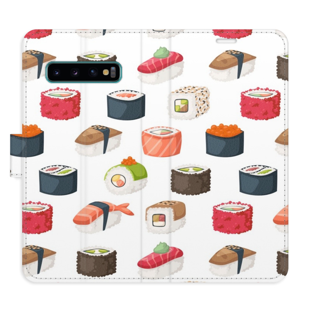 Flipové puzdro iSaprio - Sushi Pattern 02 - Samsung Galaxy S10