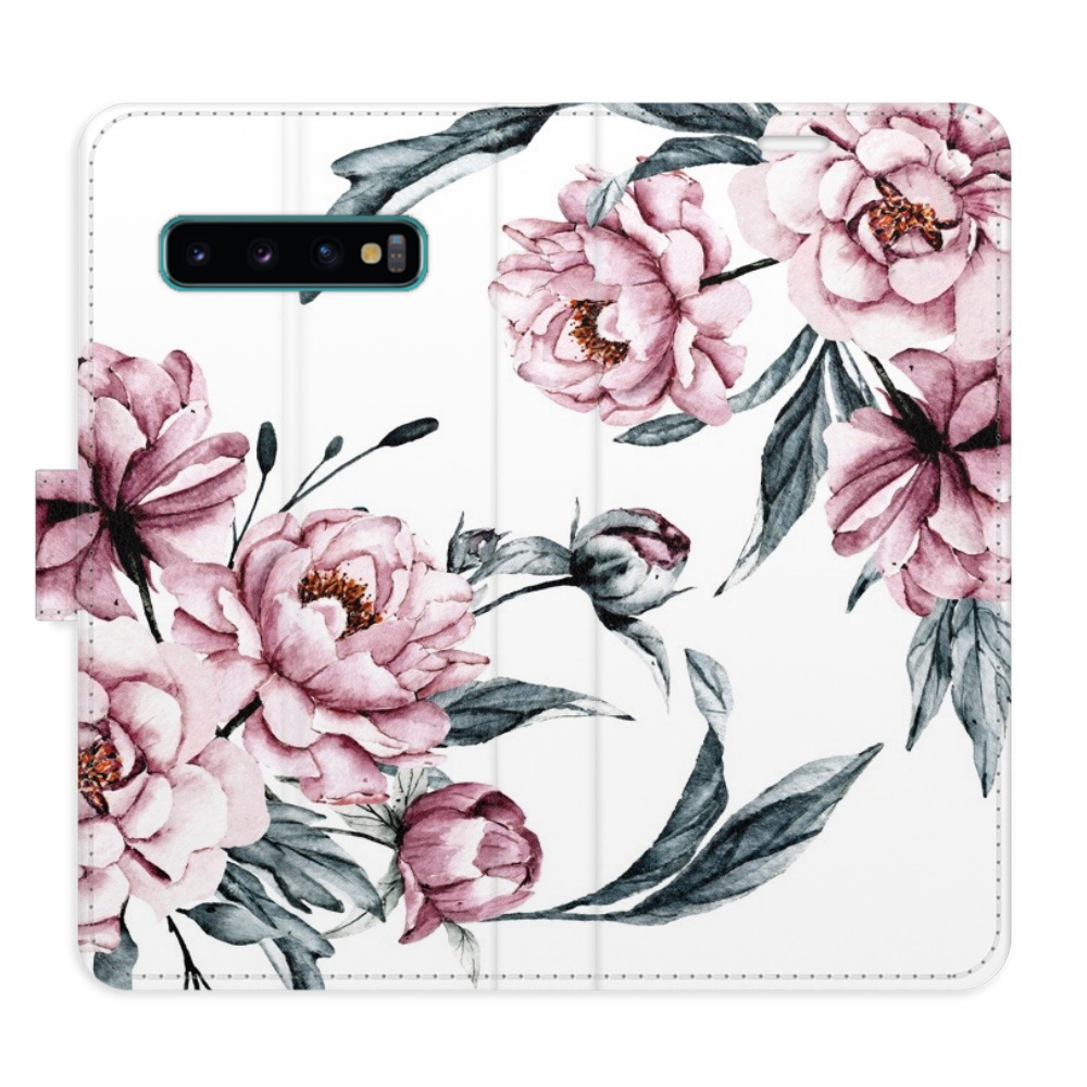 Flipové puzdro iSaprio - Pink Flowers - Samsung Galaxy S10