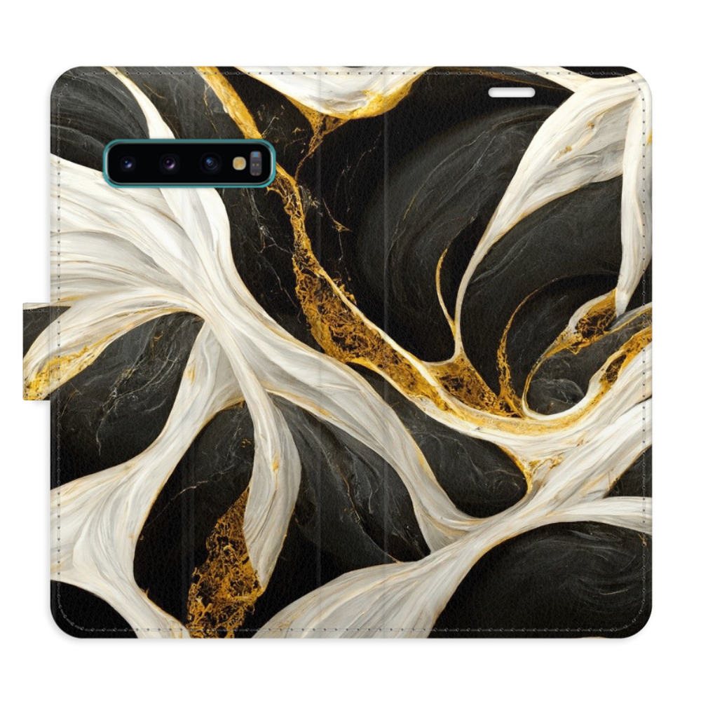 Flipové puzdro iSaprio - BlackGold Marble - Samsung Galaxy S10