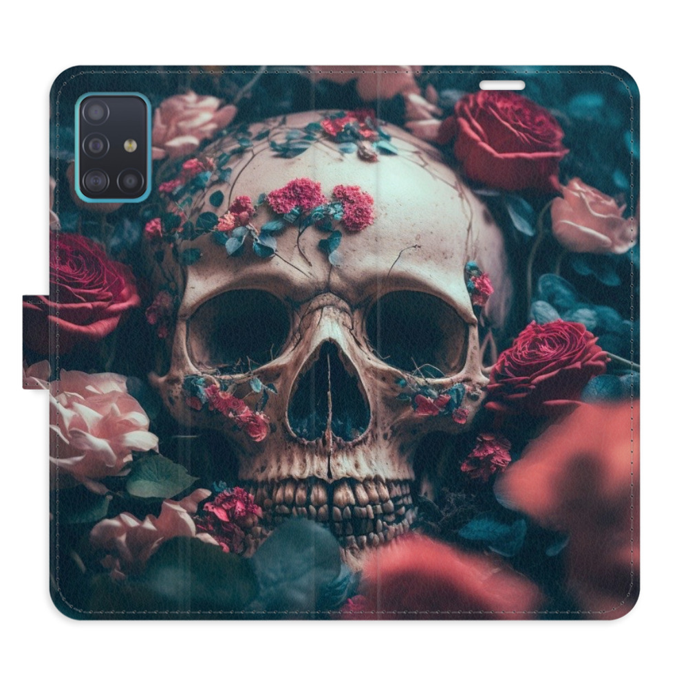 Flipové puzdro iSaprio - Skull in Roses 02 - Samsung Galaxy A51