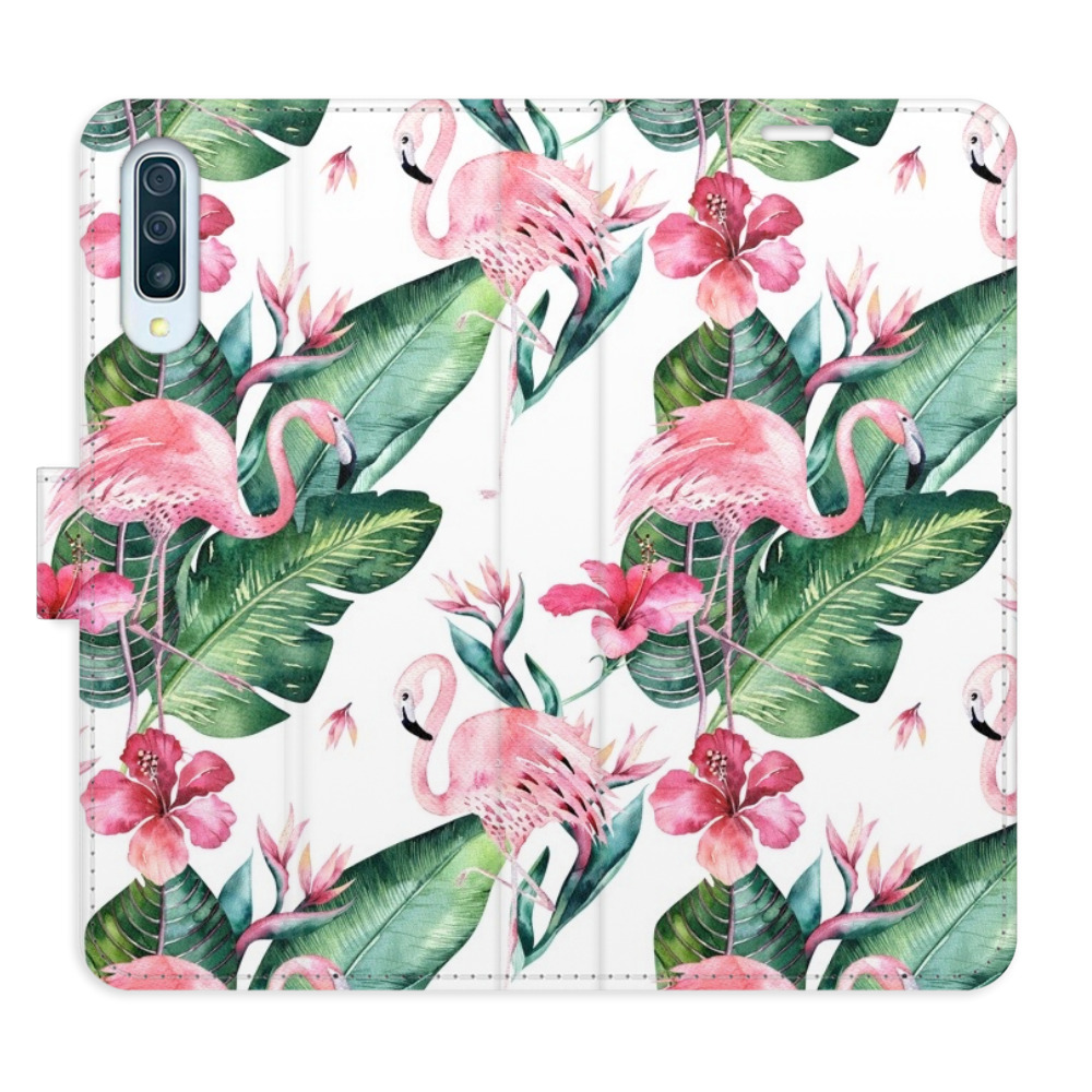 Flipové puzdro iSaprio - Flamingos Pattern - Samsung Galaxy A50