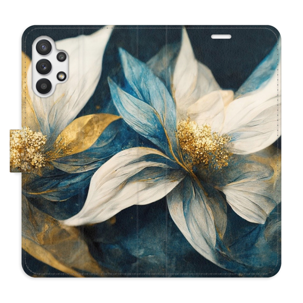 Flipové puzdro iSaprio - Gold Flowers - Samsung Galaxy A32 5G