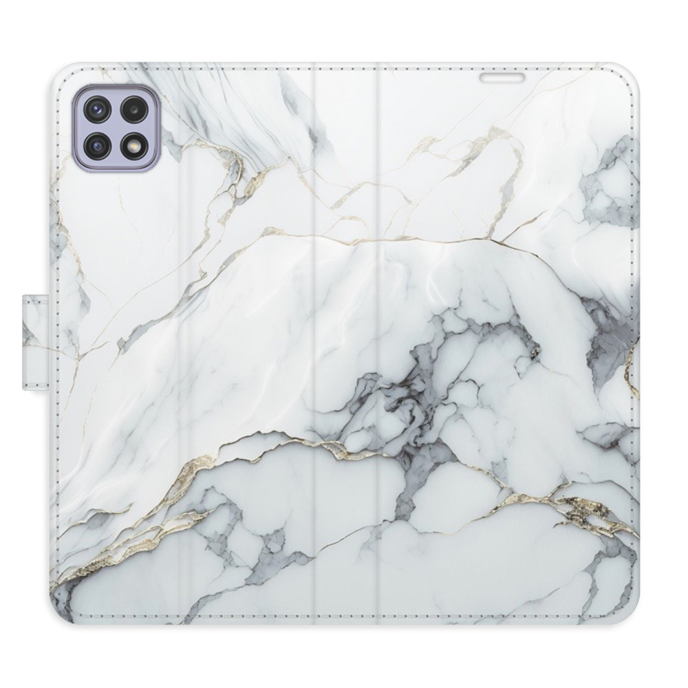 Flipové puzdro iSaprio - SilverMarble 15 - Samsung Galaxy A22 5G