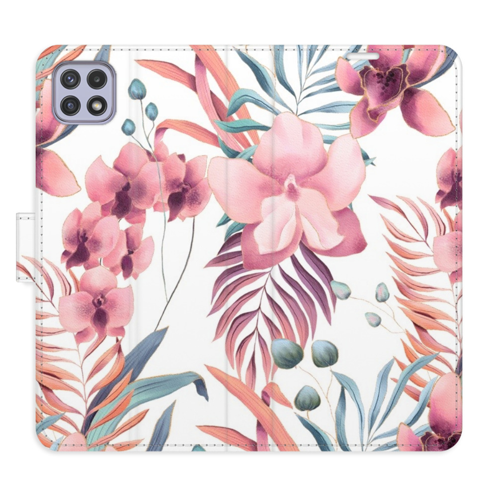 Flipové puzdro iSaprio - Pink Flowers 02 - Samsung Galaxy A22 5G