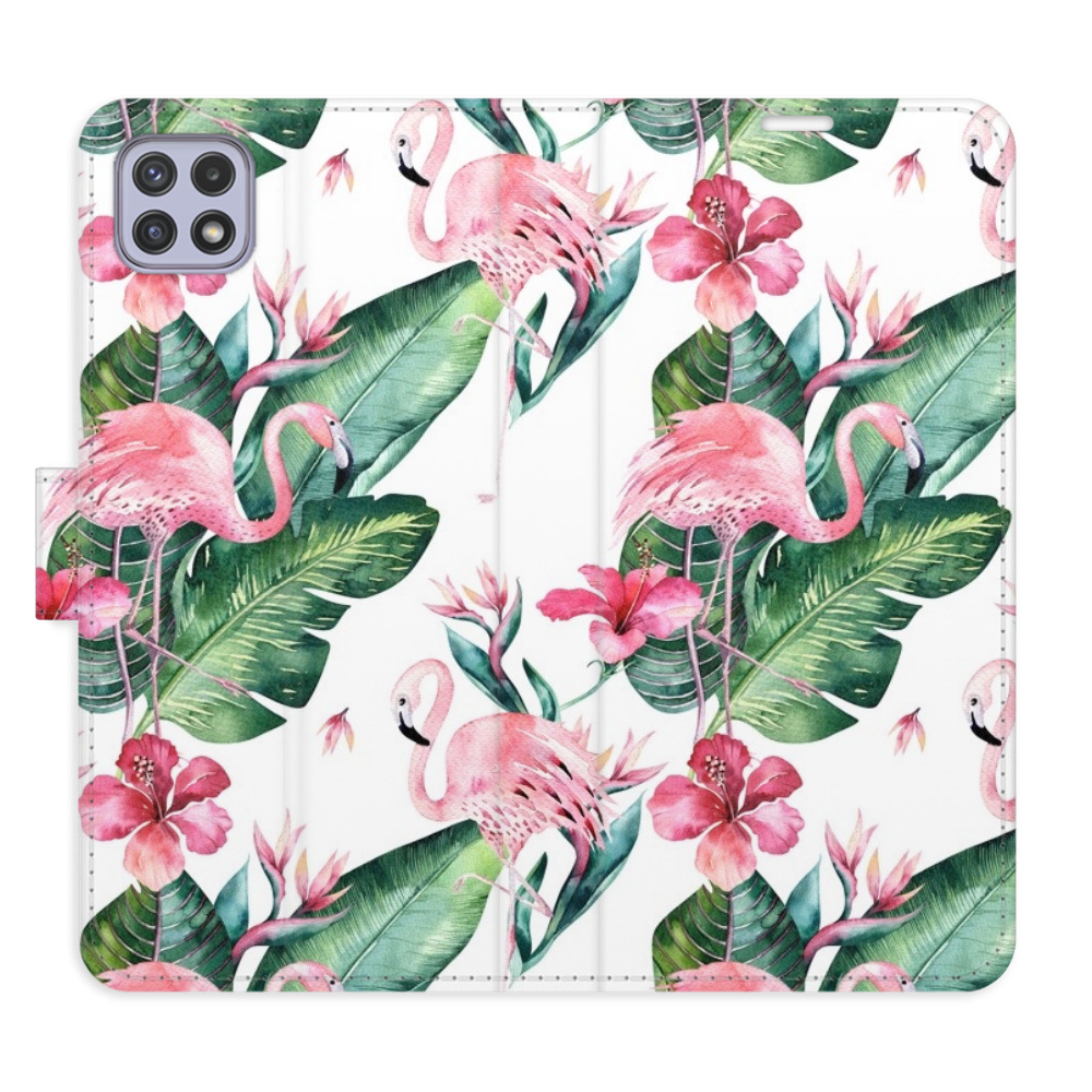 Flipové puzdro iSaprio - Flamingos Pattern - Samsung Galaxy A22 5G