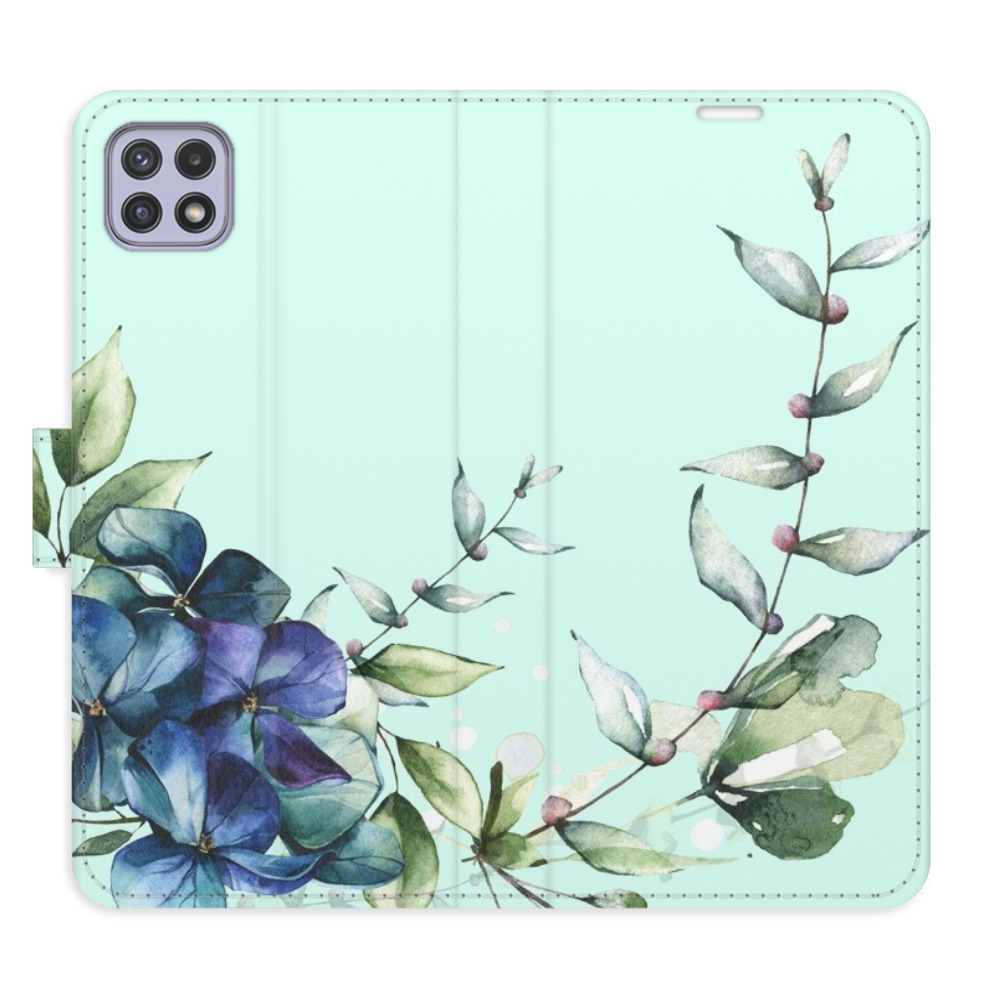 Flipové puzdro iSaprio - Blue Flowers - Samsung Galaxy A22 5G