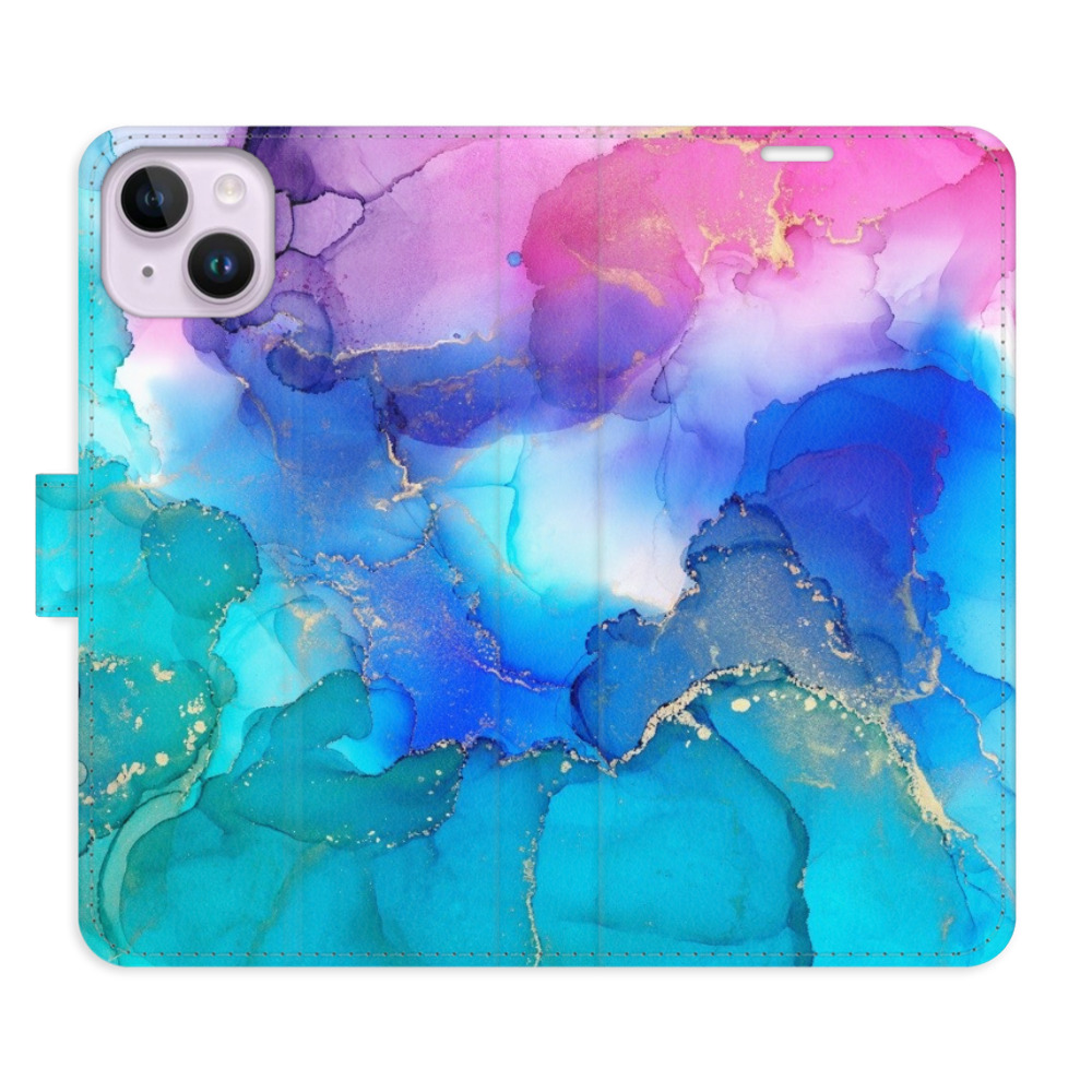 Flipové puzdro iSaprio - BluePink Paint - iPhone 14 Plus